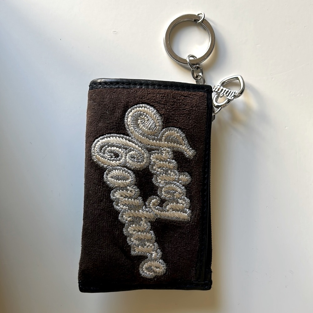 Juicy Couture Coin Wallet, Black, Velour.